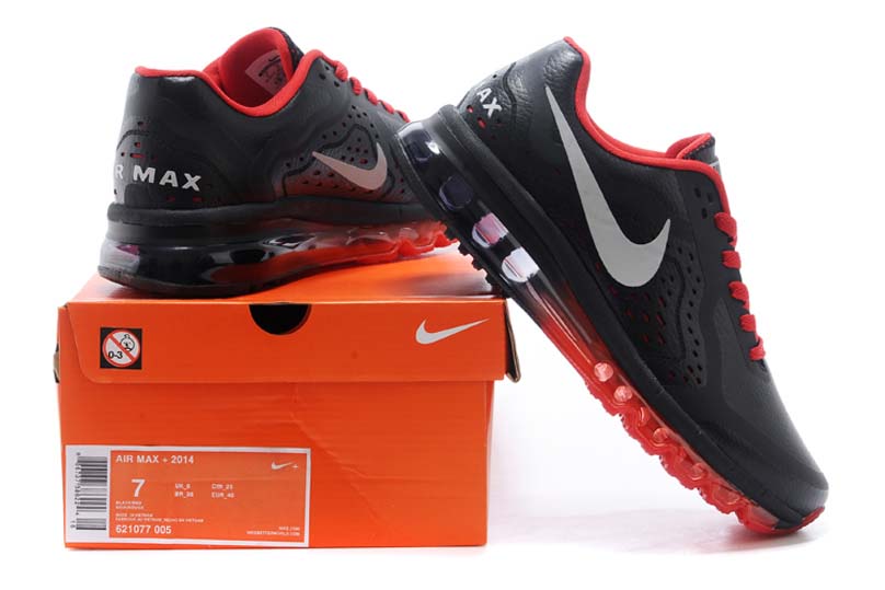 nike air max 2014 cuir chaussures de course hommes noir rouge (4)